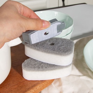 Gloway Dụng Cụ Cạo Tay Cầm Dài Không Trầy Xước Cọ Rửa Bát Đĩa Nhà Bếp Cọ Rửa Chén Xà Phòng Với 2 Miếng Bọt Biển Thay Thế - Product Image 2