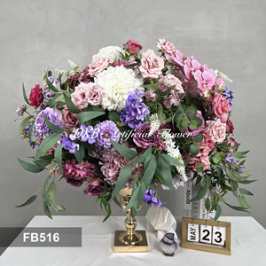 DKB Suministros de Decoración para Bodas OEM, Flores Decorativas para Boda, Bola de Flores Artificiales de Seda, Centros de Mesa para Boda - Product Image 3