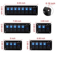 Panneau de commutation à bascule en aluminium 3 gangs SPST marche/arrêt avec double prise de charge USB et voltmètre LED bleu pour voiture, camping-car, bateau