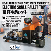 Transpalette Électrique Certifié CE 1,5 Tonne, Batterie Plomb-Acide 12V/85AH, Pneus Polyuréthane, Propulsion Arrière, Déplaceur Latéral Hydraulique, Personnalisable