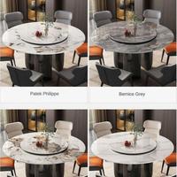 Mesa de Comedor Redonda Minimalista de Última Moda con Plato Giratorio y Trípode 3D Único para Apartamentos Pequeños