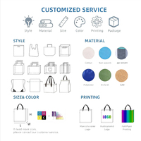 Sac de courses personnalisé avec logo, écologique, à poignées, motif lettres, en tissu non tissé recyclable, plusieurs tailles