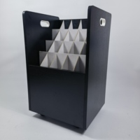 Support de plan stockage de carte sur roues chariot de Plan architectural roulé noir chariot organisateur de fichier de rouleau Mobile pour le bureau à domicile