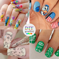 Marqueur d'art des ongles à base d'eau 0.5mm DIY Graffiti Nail Pen Acrylique Painter Marker