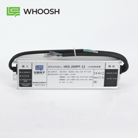 Alimentation LED HXS-200PF-12 IP67 PFC étanche, mince, sans ventilateur, haute efficacité, 200W 16.7A 12V AC DC, transformateur de driver LED
