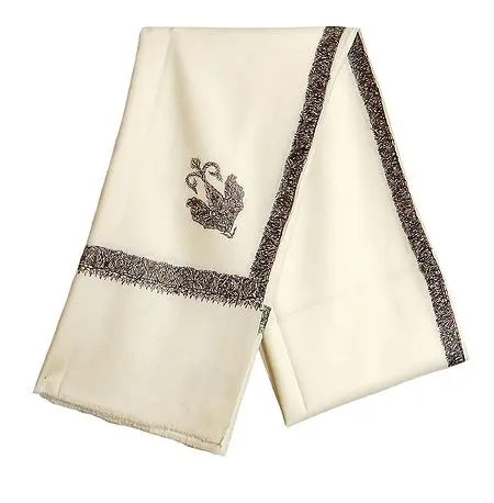 Wholesale Woolen Mens Kashmiri Shawl with Embroidered Border omani masar Prayer scarf Arab men scarf soft hijab bandana