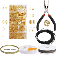 Perlengkapan Perhiasan Lapis Emas 18K, Klip, Gesper Lobster, Cincin Terbuka, Pengait Anting, Aksesoris Perhiasan DIY 10mm
