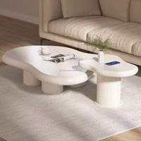 2025 nouveau Style usine directe pas cher prix bois nuage forme blanc meubles de maison salon Villa hôtel chambre Table basse