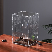 Boîte à insectes transparente en acrylique de haute qualité, type assemblage magnétique, pour l'élevage des crabes ermites, des geckos et des reptiles