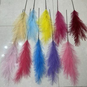 Fleurs artificielles Pingping en plumes de roseau, 7 branches colorées, accessoires de photographie pour mariages et extérieur - Product Image 1