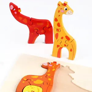 لعبة ألغاز مونتيسوري خشبية ثلاثية الأبعاد شكل حيوانات للنقل لعبة تانغرام للأطفال اللّعب هدية ألعاب تعليمية خشبية للأطفال