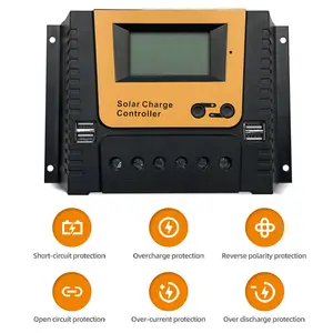 Pixarauto — contrôleur de panneau solaire, 12, 24, 36, 48 volts, manuel, chinois, 80, 60, 50, 40, 30, 20, 10 amp, pwm