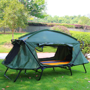 Cama de Camping Portátil para 2 Personas, Plegable, Elevada, con Toldo - Product Image 1