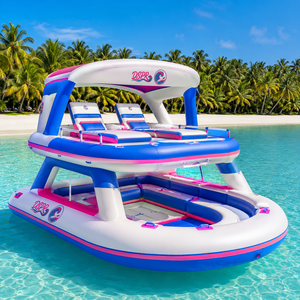 Isola Galleggiante Gonfiabile OEM per Parco Acquatico, Bar, Castello, Molo con Pavimento in PVC Drop Stitch per Yacht, <span class=keywords><strong>Marina</strong></span>, Uso Esterno, Lago e Spiaggia - Product Image 2