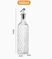 Distributeur d'huile en verre 500 ml anti-fuite pour huile d'olive, vinaigre, liquides aromatisants et spiritueux