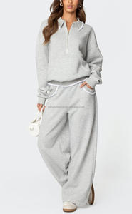 <span class=keywords><strong>Pantaloni</strong></span> <span class=keywords><strong>Larghi</strong></span> Grigi all'Ingrosso, Joggers da Donna <span class=keywords><strong>con</strong></span> Dettagli in Pizzo e Volant - Product Image 3