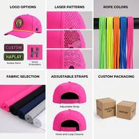 Casquette de golf personnalisée avec logo découpé au laser, respirante, avec cordon, patch en caoutchouc, imperméable, séchage rapide, casquette de sport 5 panneaux