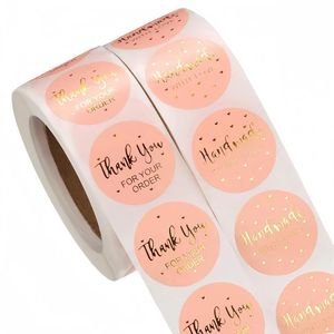 Printing Logo Thanks You Packaging Label 2.5cm/1 Inch Gift Business Bags Thank You Stickers Roll Thermal Label Stickers
