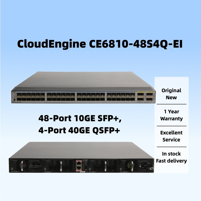 HUA WEI CloudEngine CE6810-48S4Q-EI 48 Port 10G SFP+ 4 Port 40G QSFP+ L3 Routing Managed Enterprise Network Data Center Switch