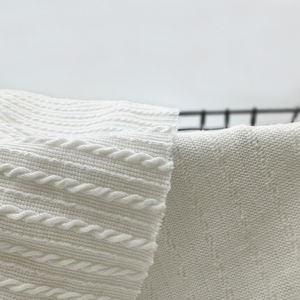 의류용 도매 브리티시 스타일 95% 폴리 5% 스판덱스 250Gsm 스웨터 드레스 니트 스트라이프 자카드 원단 - Product Image 2