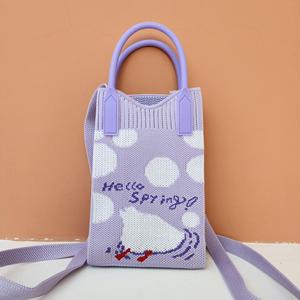 Nouveau sac carré en tricot minimaliste, sac à bandoulière polyvalent pour téléphone, sac à main de qualité supérieure pour femmes, usage quotidien - Product Image 5