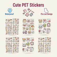 Wasserfeste, dekorative, niedliche und bezaubernde Tiersticker im koreanischen Stil; personalisierte Cartoon-Aufkleber; Bettwäsche mit einem Motiv.