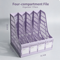 Organisateur de fichiers de bureau à 4 compartiments, boîte de rangement de documents multi-niveaux, panier de classement et support d'archives pour bureau