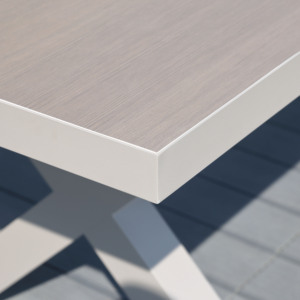 Ensemble <span class=keywords><strong>de</strong></span> salle à manger <span class=keywords><strong>de</strong></span> patio 8 places <span class=keywords><strong>en</strong></span> <span class=keywords><strong>aluminium</strong></span> <span class=keywords><strong>de</strong></span> style moderne avec finition <span class=keywords><strong>bois</strong></span>, durable, pliable, <span class=keywords><strong>en</strong></span> corde tressée, pour hôtel, usage extérieur, garantie 5 ans - Product Image 4