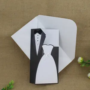 Tarjeta de invitación de boda para novio y novia, productos ideales, elegante y plegable, 2023