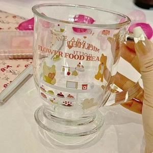 401-500ml di vendita calda ragazza carina rosa fiocco di vetro tazza di tè caffè bere festa a casa uso boccale di birra con acqua capacità di birra di vetro - Product Image 2