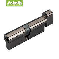 Cylindre de verrouillage simple en laiton, profil européen 2022, alliage d'aluminium solide noir, ss,zinc