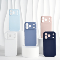 Coque de téléphone en silicone JOYPOODO S001 avec objectif caméra pour iPhone 11 12 13 14 15 16 17 18 Pro Max, couleur unie, coque en silicone tendance