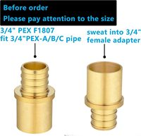 Lot de 10 raccords de plomberie en cuivre pour PEX, adaptateur à sertir mâle 3/4" avec tête hexagonale et filetage NPT en laiton F1807