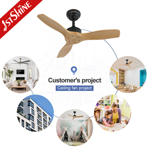 1 ventilatore da soffitto stshine In legno naturale pale silenziose del grande telecomando del vento 35 In. Ventilatore da soffitto senza luce - Product Image 5