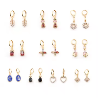 Boucles d'oreilles tendance pour femmes en acier inoxydable doré, accessoires de mode mignons avec zircon