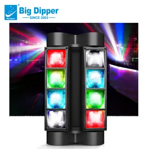 Grote Dipper Led Mini Spider 8*3W Rgbw Full Color Professionele Podiumlicht Disco Dj Bewegende Koplamp