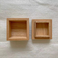 Boîtes à bijoux en bois de chêne non finies boîte à bibelots en bois avec couvercle amovible petite boîte à cube en bois souvenir pour emballage cadeau