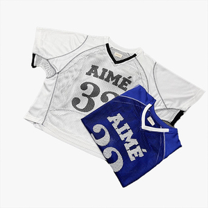 Camiseta Deportiva Holgada y Transpirable de Malla, Estilo Jersey con Cuello en V, Unisex, Manga Corta, Moderna - Product Image 3