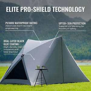 Portable Outdoor Camping Beach Tent Oxford One Bedroom Triangle Automatic Quick Open Four Seasons <b>Camouflage</b> Waterproof - Product Image 3