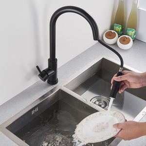 Moderno sensore estraibile nero rubinetto da <span class=keywords><strong>cucina</strong></span> Touch Control in acciaio inossidabile montato a leva singola <span class=keywords><strong>miscelatore</strong></span> senza contatto rubinetto lavello - Product Image 2