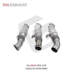 Downpipe <span class=keywords><strong>di</strong></span> <span class=keywords><strong>Scarico</strong></span> in Acciaio Inox a Tre Interfacce ING per BMW B58 3.0T con Scudo Termico, <span class=keywords><strong>Tubo</strong></span> ad Alte Prestazioni - Product Image 2