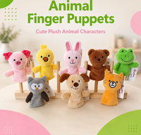 Marionnettes à doigts personnalisées pour enfants, jouets éducatifs mignons, animaux en peluche de dessin animé, poupées en peluche, marionnettes à doigts animales