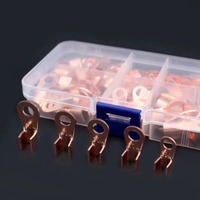 Kit d'assortiment de 90 cosses à anneau en cuivre nu de type OT, cosses de câble à sertir électriques, connecteurs à anneau pour fils