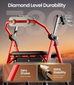 Max 380 Pfund All-Terrain Rolla tor Walker Ergo Sitz und höhen verstellbare faltbare Mobilität hilfe für Senioren - Product Image 2