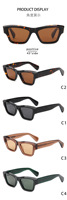Lunettes de soleil rectangulaires personnalisées chic de qualité supérieure VS9040S, monture en acétate, verres polarisés TAC pour hommes et femmes