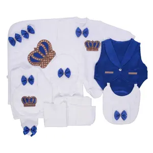 Wholesale Custom Newborn Cotton Fabric Knitted New Design Vest Baby Romper Set 10 Pieces Clothes Long Sleeve Bamboo Bubble