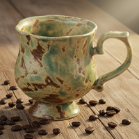 Mug cylindrique en porcelaine 300 ml (10 oz) peint à la main, motif lapin et étoile, style américain, passe au lave-vaisselle, cadeau vintage, Pâques, usage quotidien
