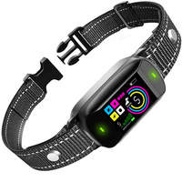 Grenzüberschreitendes Farbdisplay Ultraschall-Smart-Hundetrainer Wiederaufladbares Wasserdichtes Anti-Bell-Gerät Trainings-Schockhalsband aus Kunststoff