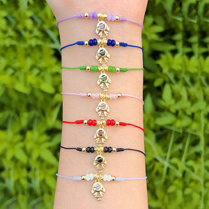 Vòng tay dây chuyền charm trẻ em mạ vàng 18k BC3054 có thể điều chỉnh, đính đá CZ mạ vàng, dành cho bé gái và bé trai, quà tặng bà, mẹ - Product Image 2