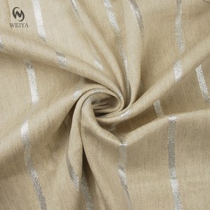 Tela de <span class=keywords><strong>Lino</strong></span> con Rayas Italianas, Tejido de Sarga a la Moda, <span class=keywords><strong>Colores</strong></span> Naturales, Lurex Plateado, Tela de <span class=keywords><strong>Lino</strong></span> y Algodón a Rayas - Product Image 2